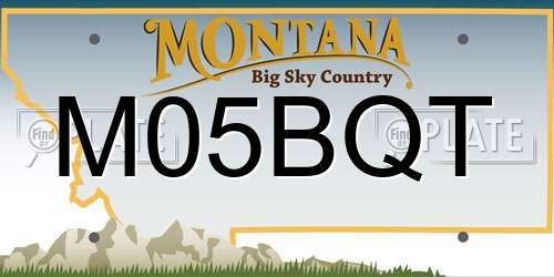 M05BQT Montana License Plate