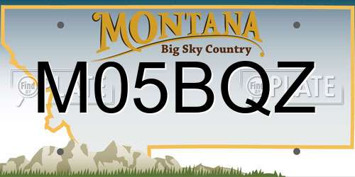 M05BQZ Montana License Plate