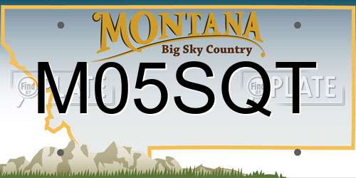 M05SQT Montana License Plate