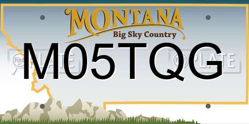 M05TQG Montana License Plate