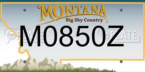 M0850Z Montana License Plate