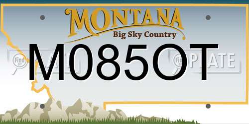 M085OT Montana License Plate
