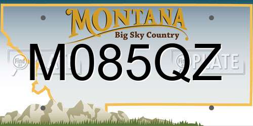 M085QZ Montana License Plate
