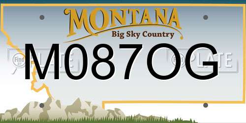 M087OG Montana License Plate