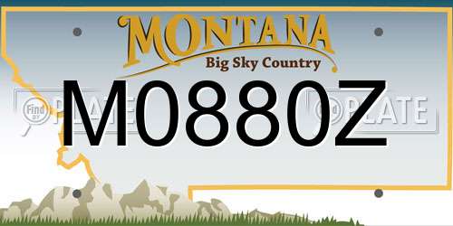M0880Z Montana License Plate