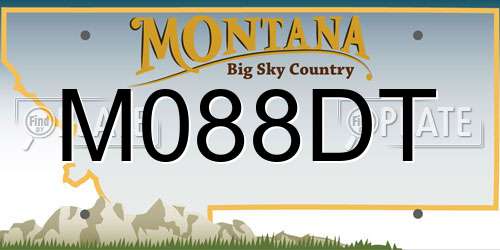 M088DT Montana License Plate