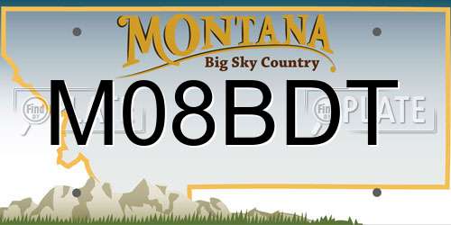 M08BDT Montana License Plate
