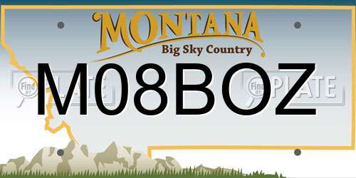 M08BOZ Montana License Plate