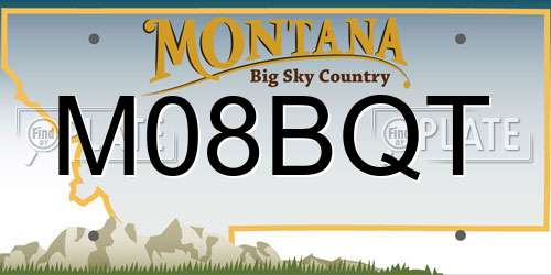M08BQT Montana License Plate