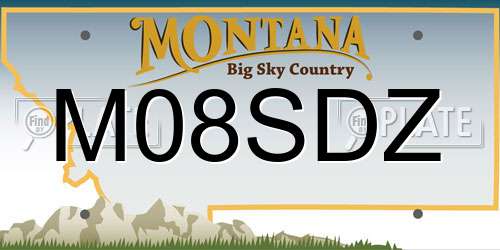 M08SDZ Montana License Plate