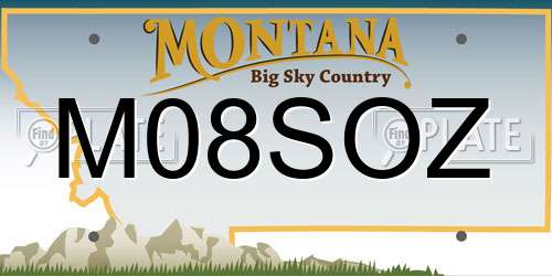 M08SOZ Montana License Plate