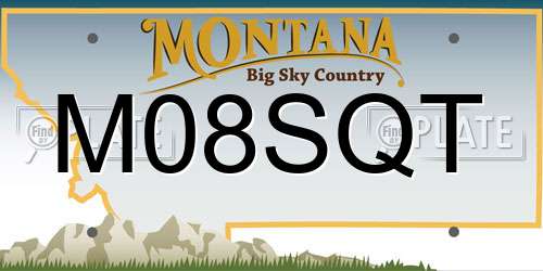 M08SQT Montana License Plate