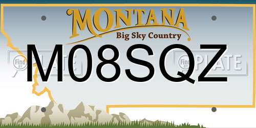 M08SQZ Montana License Plate