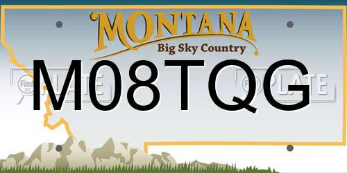 M08TQG Montana License Plate