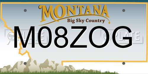 M08ZOG Montana License Plate