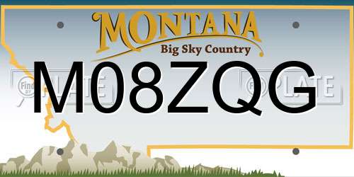 M08ZQG Montana License Plate