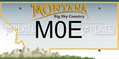 M0E Montana License Plate