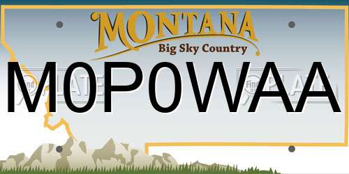 M0P0WAA Montana License Plate