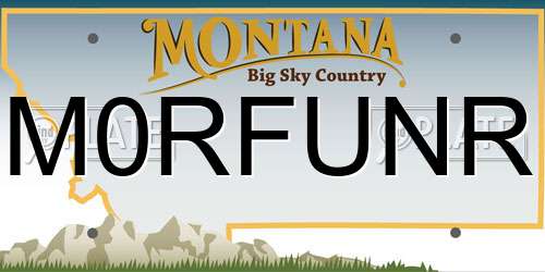 M0RFUNR Montana License Plate