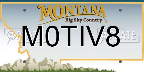 M0TIV8 Montana License Plate