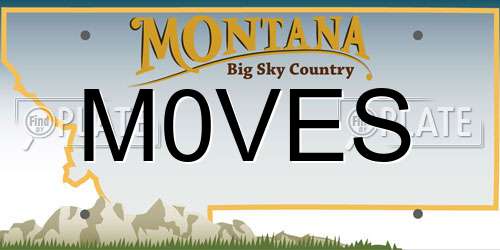 M0VES Montana License Plate