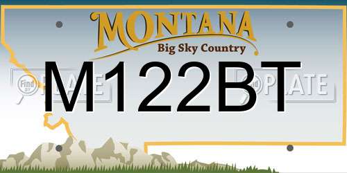 M122BT Montana License Plate