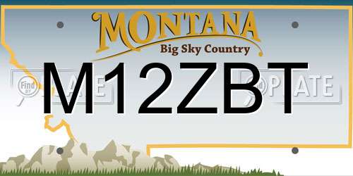 M12ZBT Montana License Plate