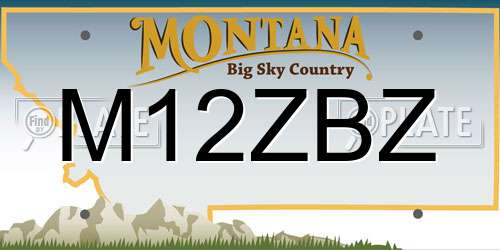 M12ZBZ Montana License Plate