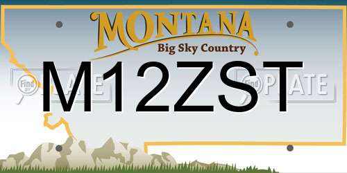 M12ZST Montana License Plate