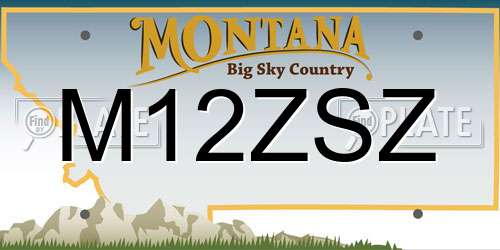 M12ZSZ Montana License Plate