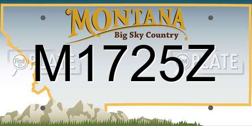 M1725Z Montana License Plate