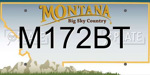 M172BT Montana License Plate