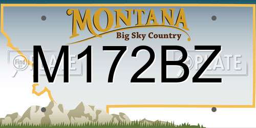 M172BZ Montana License Plate