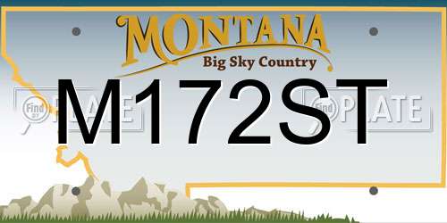 M172ST Montana License Plate