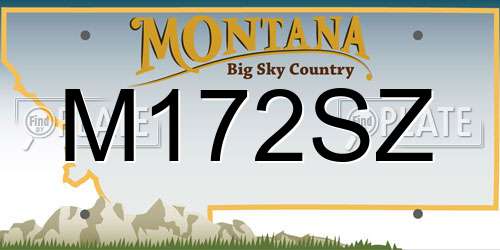 M172SZ Montana License Plate