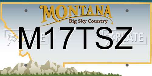 M17TSZ Montana License Plate