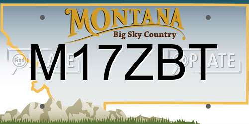 M17ZBT Montana License Plate