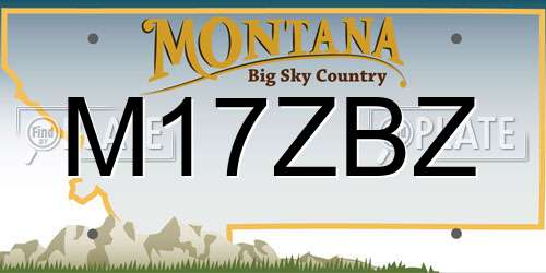 M17ZBZ Montana License Plate