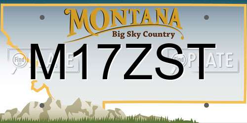 M17ZST Montana License Plate