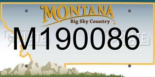 M190086 Montana License Plate