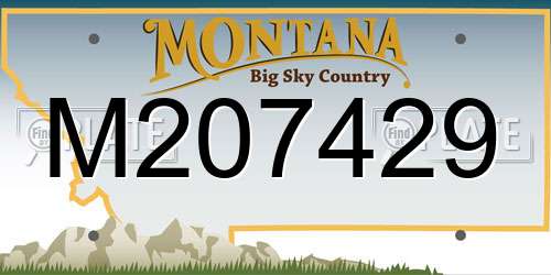 M207429 Montana License Plate