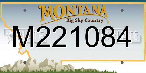 M221084 Montana License Plate