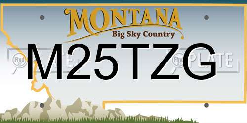 M25TZG Montana License Plate