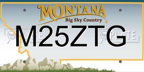 M25ZTG Montana License Plate
