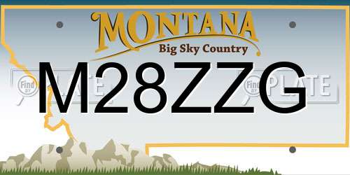 M28ZZG Montana License Plate