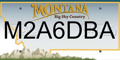 M2A6DBA Montana License Plate