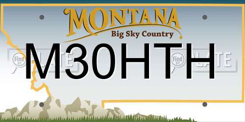 M30HTH Montana License Plate