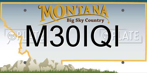 M30IQI Montana License Plate