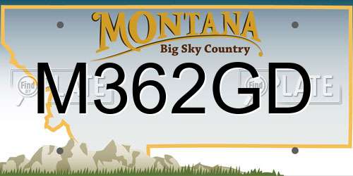 M362GD Montana License Plate