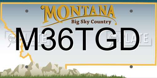 M36TGD Montana License Plate